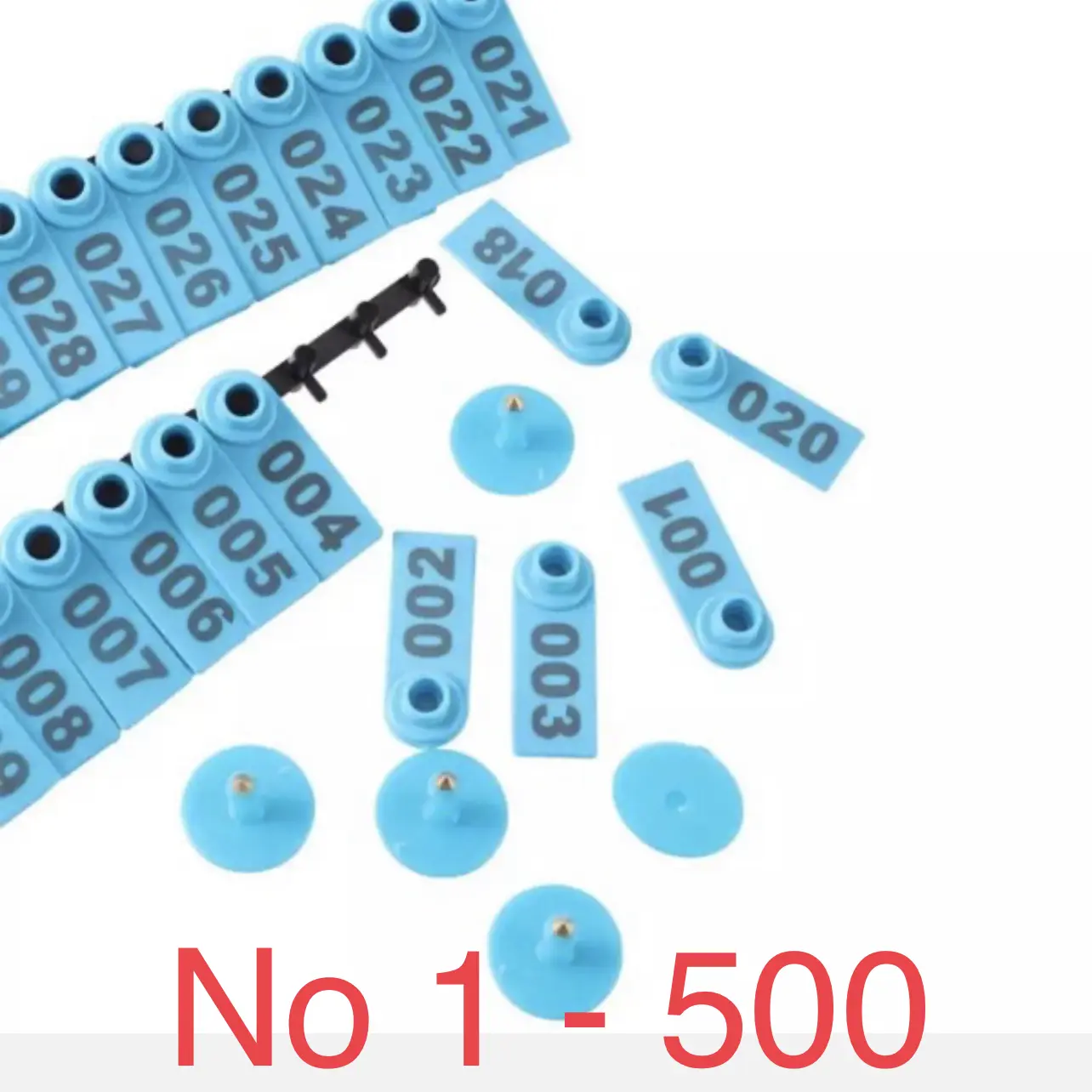 Blue 500 Pcs Tag Kuping Kambing Domba Sapi Hewan Ternak Ear Tags Sheep Goat Pig Eartags Laser Type Copper Head Earrings Farm Animal Supplies Tracking | 03096 Blue