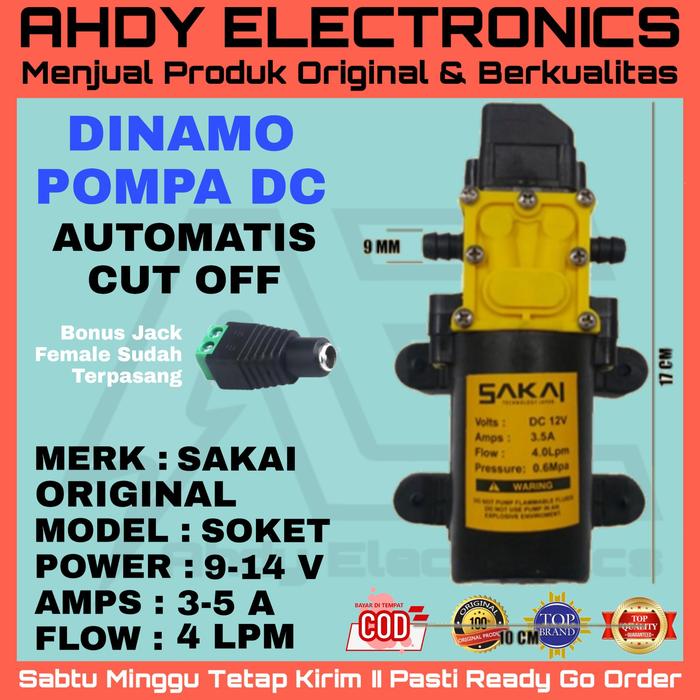Gambar POMPA DC 12v SAKAI 4 LPM Lebih Kencang dari pompa LAINNYA - NON DRAT dari Ahdy Store ID Kab. Bogor Tokopedia
