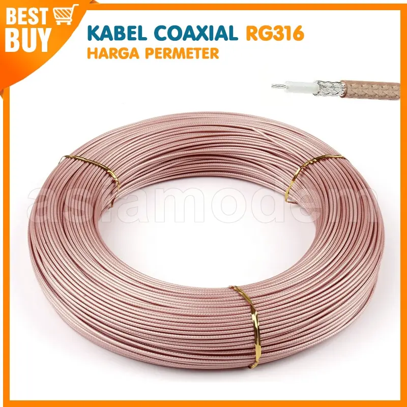 Kabel RG316 Coaxial Teflon Cable RF Antena FPV Pigtail Meteran