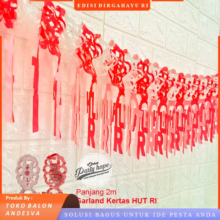 Garland hut ri tarik agustus / tassel rumbai hiasan merah putih