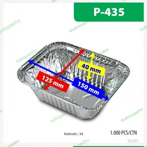 ALFOIL P435 ISI 5 PCS 12.5CMX15CMX4CM, MASUK OVEN, KHUSUS OJOL INSTANT