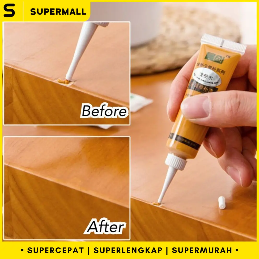 SUPERMALL Dempul Tusir HPL - Krim Resin Plamir Perbaikan Furnitur Kayu