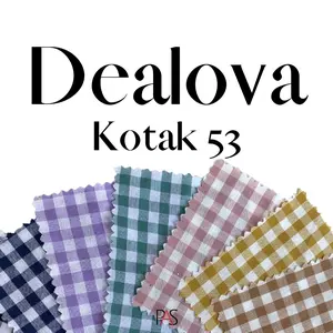 Kain Ecer bahan Katun Dealova 53 Kotak- katun Premium 1/2 yard