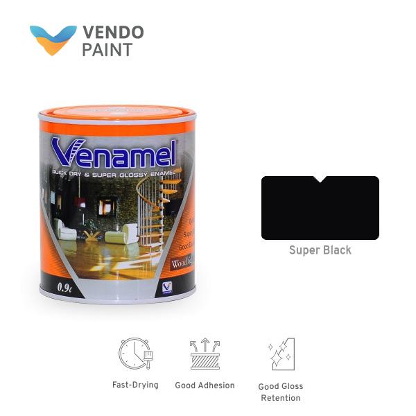 Gambar Venamel Cat Kayu dan Besi 0,9L Super Black setara Emco,Bee Brand dari Sutindo Shop Kota Surabaya Tokopedia