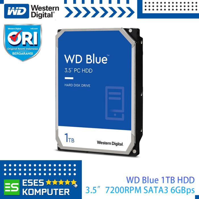 Gambar HDD Internal WD Blue PC 1TB 3.5 Inch SATA3 6GBps 7200RPM Cache 64MB dari ESES Komputer Tasikmalaya Kota Tasikmalaya Tokopedia