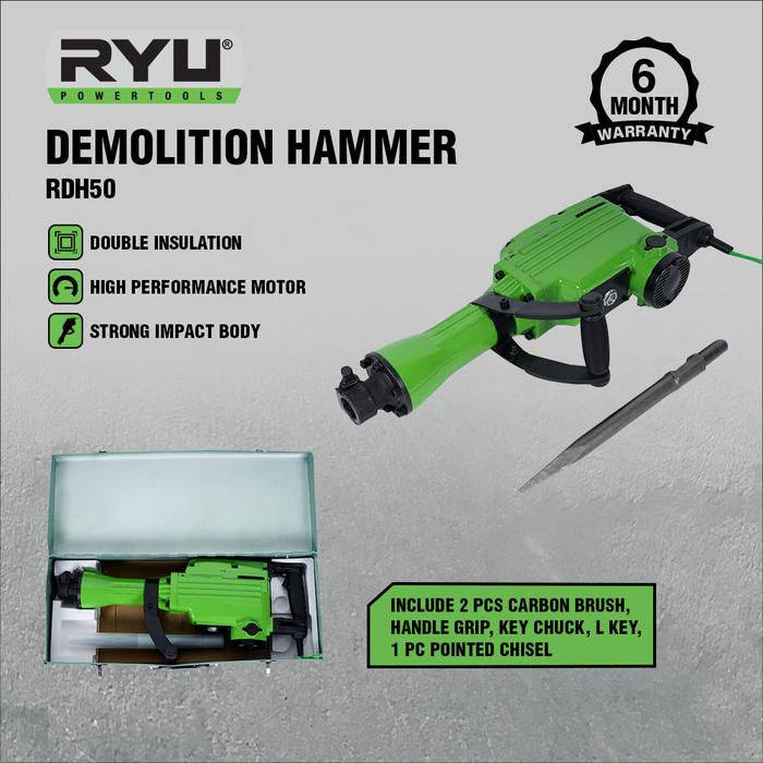 Gambar RYU Mesin Bobok Aspal, Jalan Demolition Hammer RDH50 dari RYU Tools Kab. Serang Tokopedia