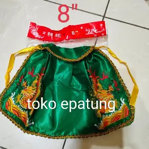 Jubah Rupang / Baju patung Warna Hijau - Naga - bordir - 8 Inch - gl