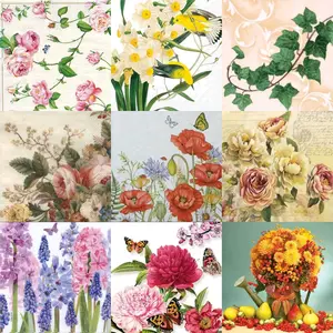 Tissue/Napkin Decoupage – Flower Motif W