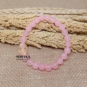 GELANG BATU ROSE QUARTZ PINK 8 MM