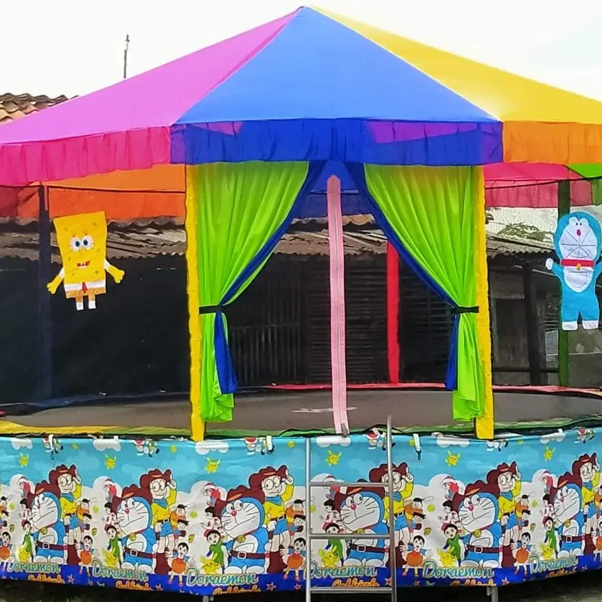 Trampolin bulat atap +asesoris