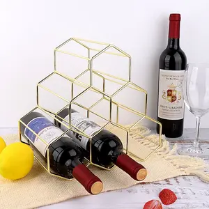 Rak botol wine pajangan mewah wine bottle holder bahan besi GOLD