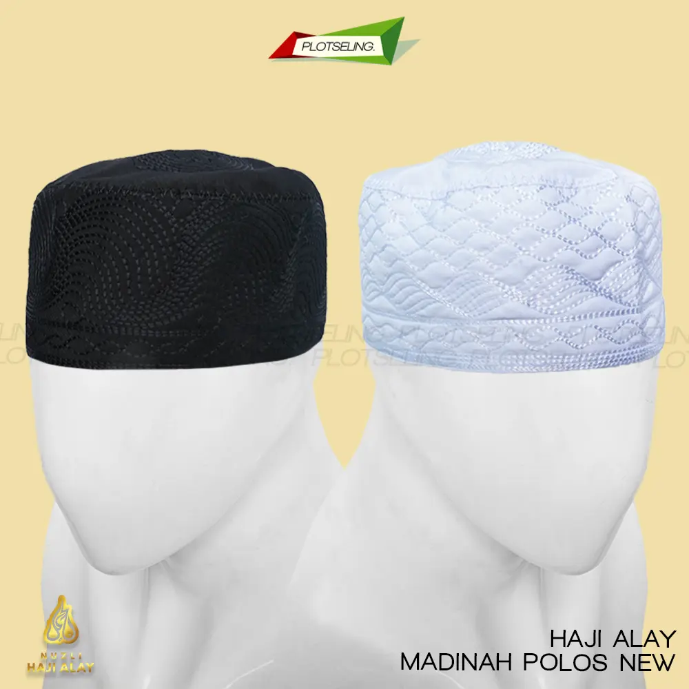 Peci Kopiah MADINAH POLOS Peci Haji Putih Dan Hitam Ukuran Nomor 3-9