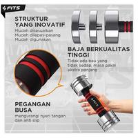Gambar SFIDN Adjustable Dumbbell 2.5 | 5 | 10 kg Dumbell Barbel Barbell FITS - sepasang 5kg, silver merah dari Sfidn Jakarta Selatan 2 Tokopedia