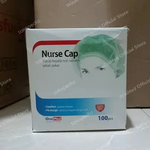 Nurse Cap OneMed isi 100 pcs hair cup penutup kepala Hainett hairnet