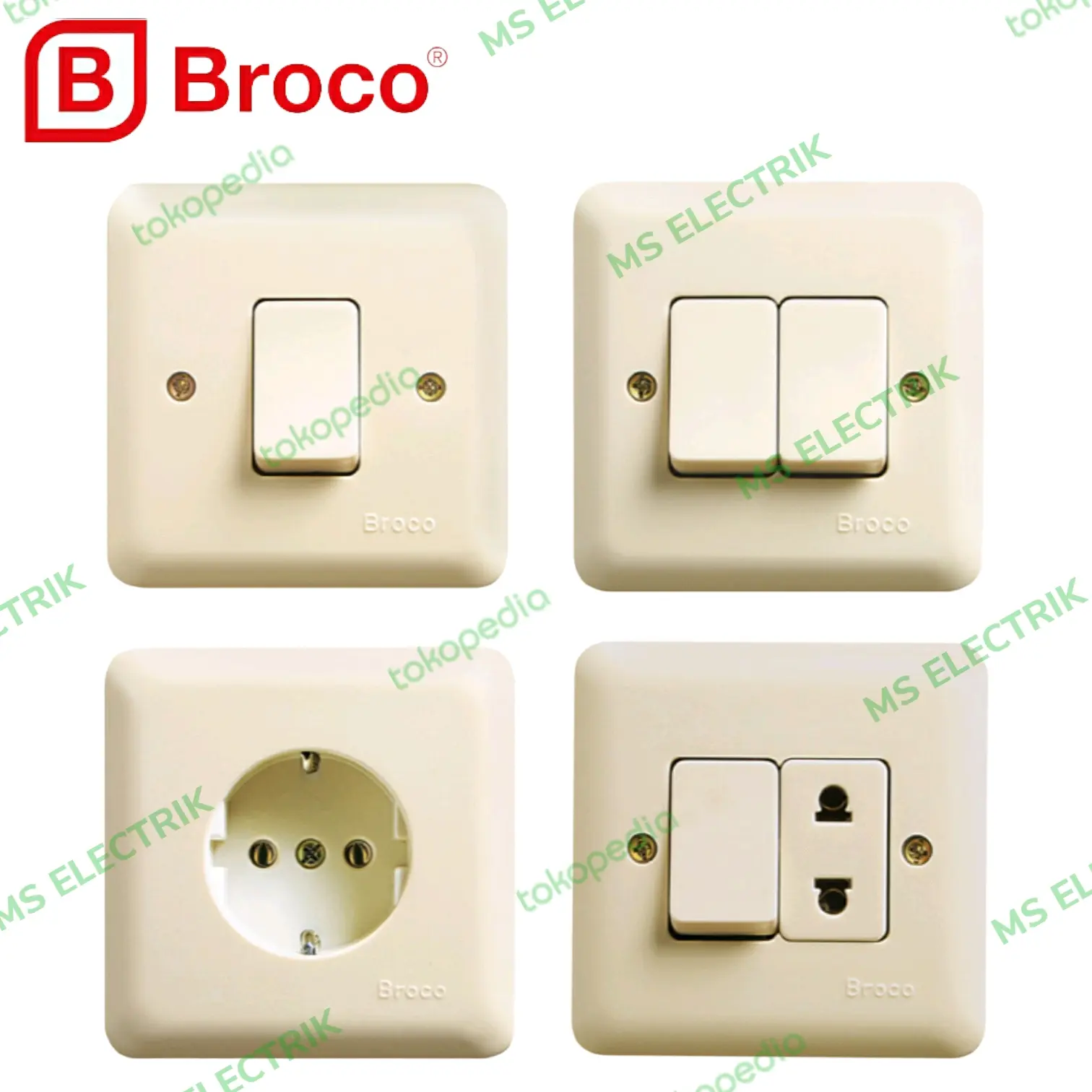 Saklar Engkel / Seri / Stop Kontak IB Broco New Gee Urea