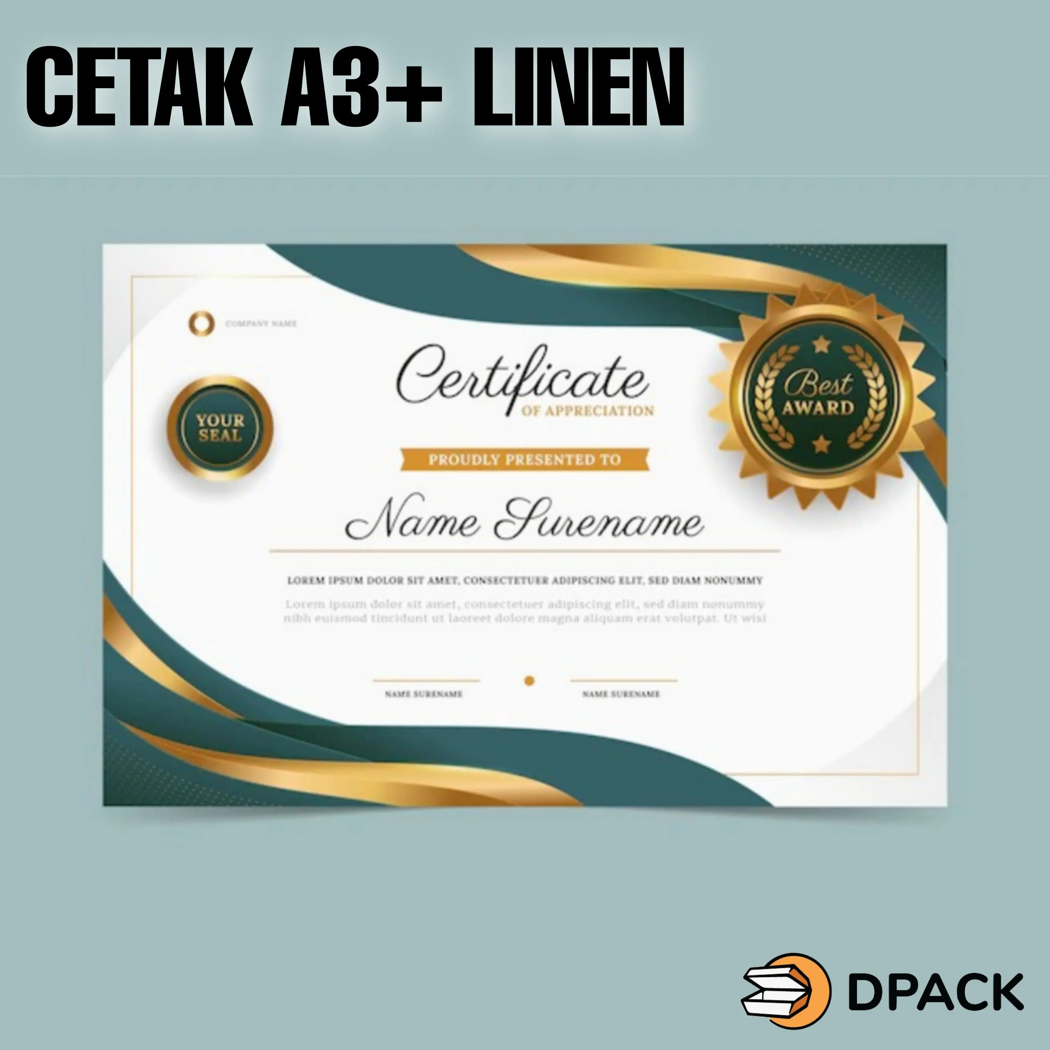 Print A3+ / Cetak A3+ MURAH | LINEN 230 GSM | 1 Sisi / 2 Sisi