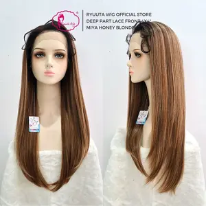 Ryuuta Wig Deep Part Half Lace Synthetic Wig Panjang Miya All Colors