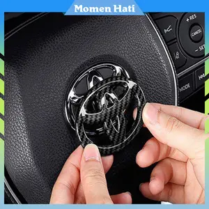 Stiker Emblem Stir Mobil Avanza Serat Karbon Hitam Logo Untuk Toyota