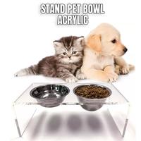 Gambar Stand Pet Bowl Acrylic / Holder Tempat Makan Hewan Peliharaan Akrilik - 2 Lubang Kecil dari Unique Official Store Kab. Indramayu 1 Tokopedia
