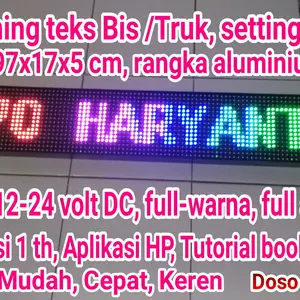 running teks berwarna Bis, 100x20cm setting by HP, Slim, 12-24 Volt DC