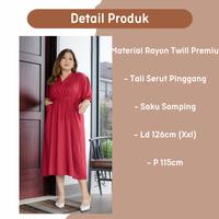 Gambar Midi Dress Wanita Big Size Acrow Dress Jumbo dari Mauready.beauty Kab. Sleman 3 Tokopedia