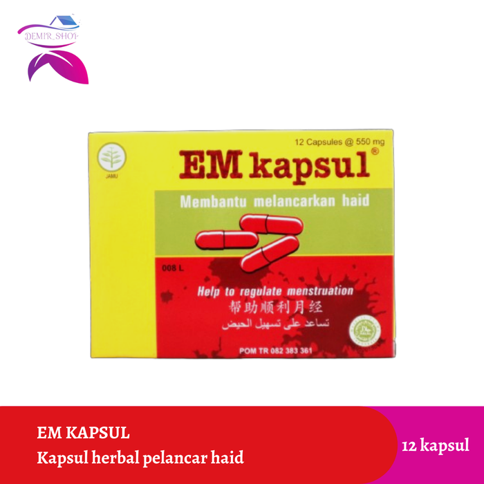 Gambar EM Kapsul Box 12 Kapsul / Membantu Melancarkan Haid dari Demir Official Store Kota Tangerang Tokopedia