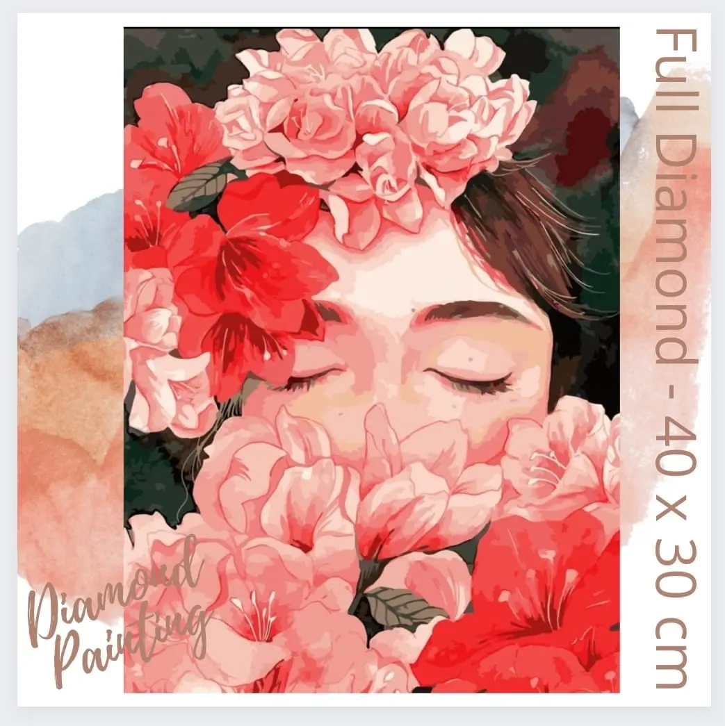 DIY DIAMOND PAINTING FULL ROUND LUKISAN MANIK - LADY ROSE BEAUTY