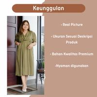 Gambar Midi Dress Wanita Big Size Acrow Dress Jumbo dari Mauready.beauty Kab. Sleman 4 Tokopedia