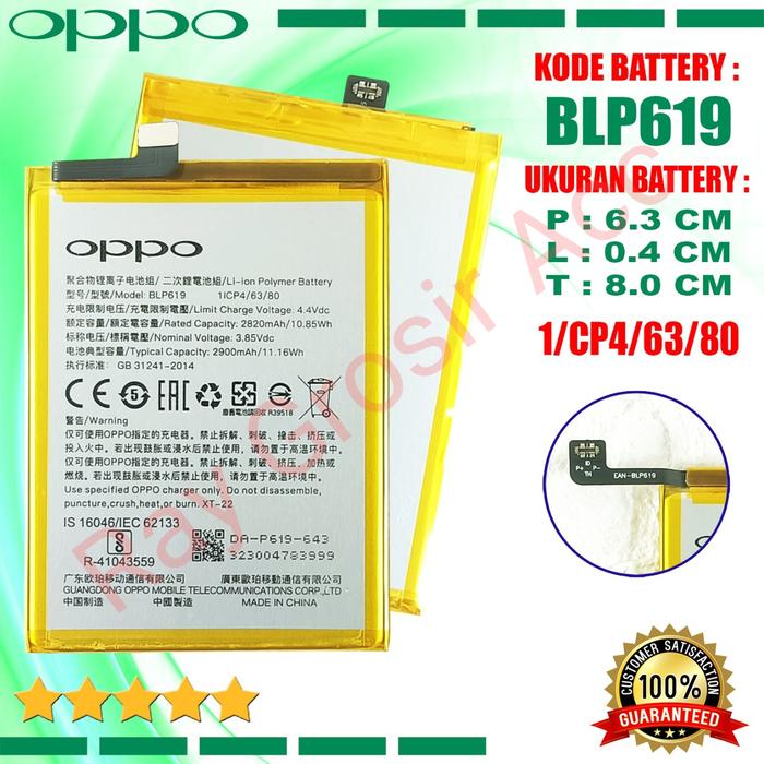 Gambar Baterai Original OPPO BLP619 BLP-619 A39 , Neo 10 , A57 , A57M dari Ray Grosir Acc Kota Administrasi Jakarta Pusat Tokopedia