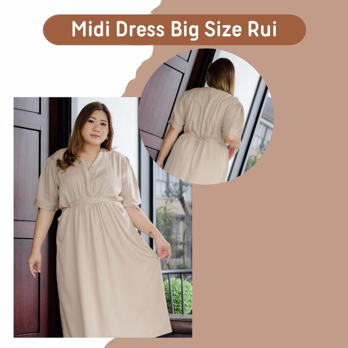 Gambar Midi Dress Wanita Big Size Acrow Dress Jumbo dari Mauready.beauty Kab. Sleman Tokopedia