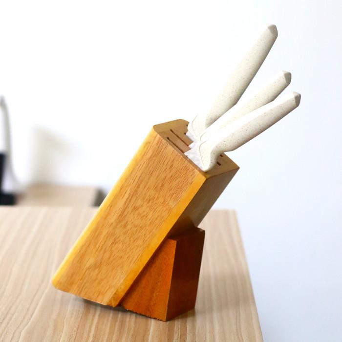 Tempat Pisau Kayu Knife Holder Wadah Rak Pisau Pinexa Dapur