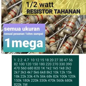resistor 560 680 820 1k 1k2 1.2k 1k5 1.5k 1.8k 1k8 ohm 0.5w 0,5w 1/2w