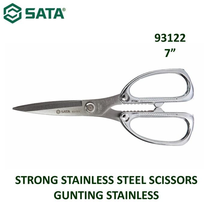 Gambar GUNTING STAINLESS 93122 - STRONG STAINLESS STEEL SCISSORS SATA dari KODAKI Mall Kota Administrasi Jakarta Utara Tokopedia