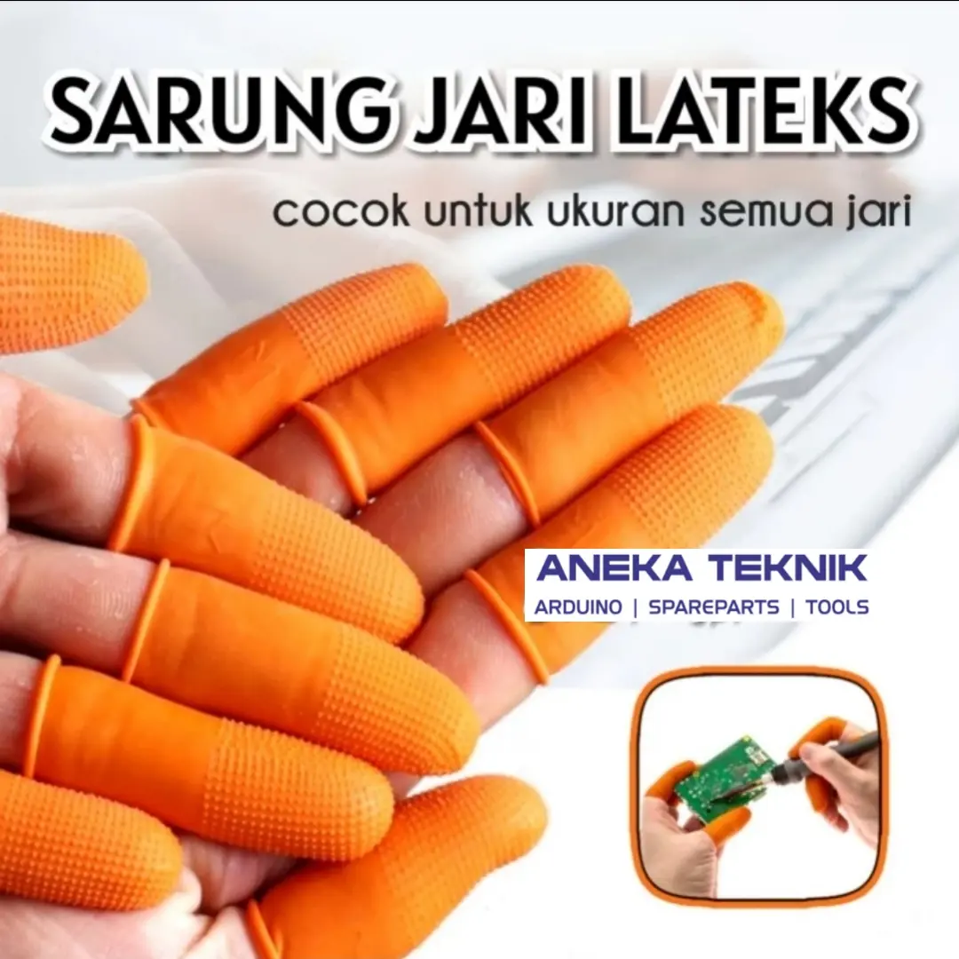 Sarung Jari Tangan Karet / Lateks - Latex Rubber Fingers Glove