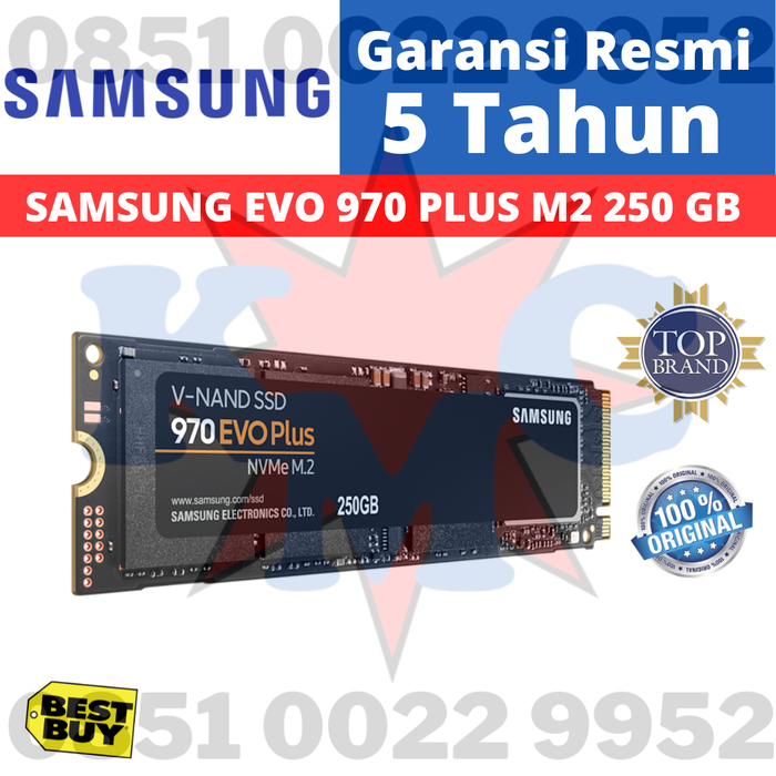 Gambar Samsung SSD 970 EVO PLUS M.2 Pcie Nvme 250GB Samsung 970 250 GB Resmi dari Karya Megah Computer_NEW Kota Administrasi Jakarta Pusat Tokopedia