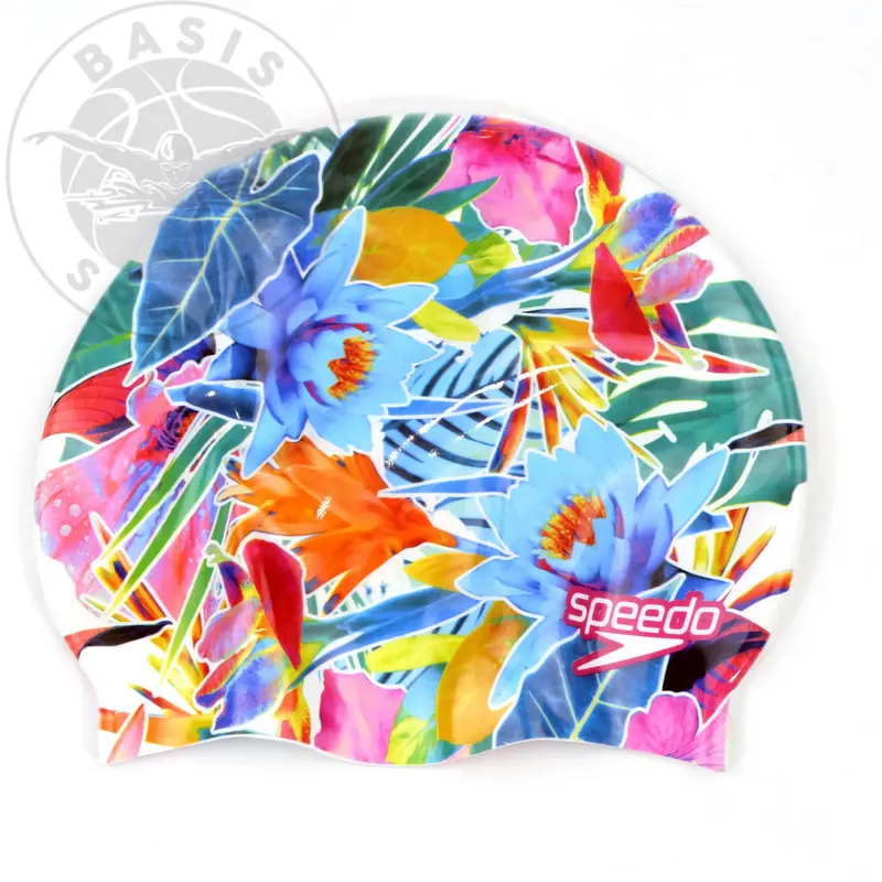 Topi Renang Speedo Digital Printed Cap Flowers Multi Color 2