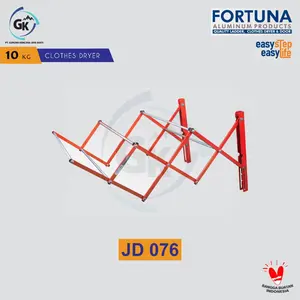 Fortuna Jemuran Dinding Aluminium Uk 76 Cm, 110 Cm, & 150 Cm