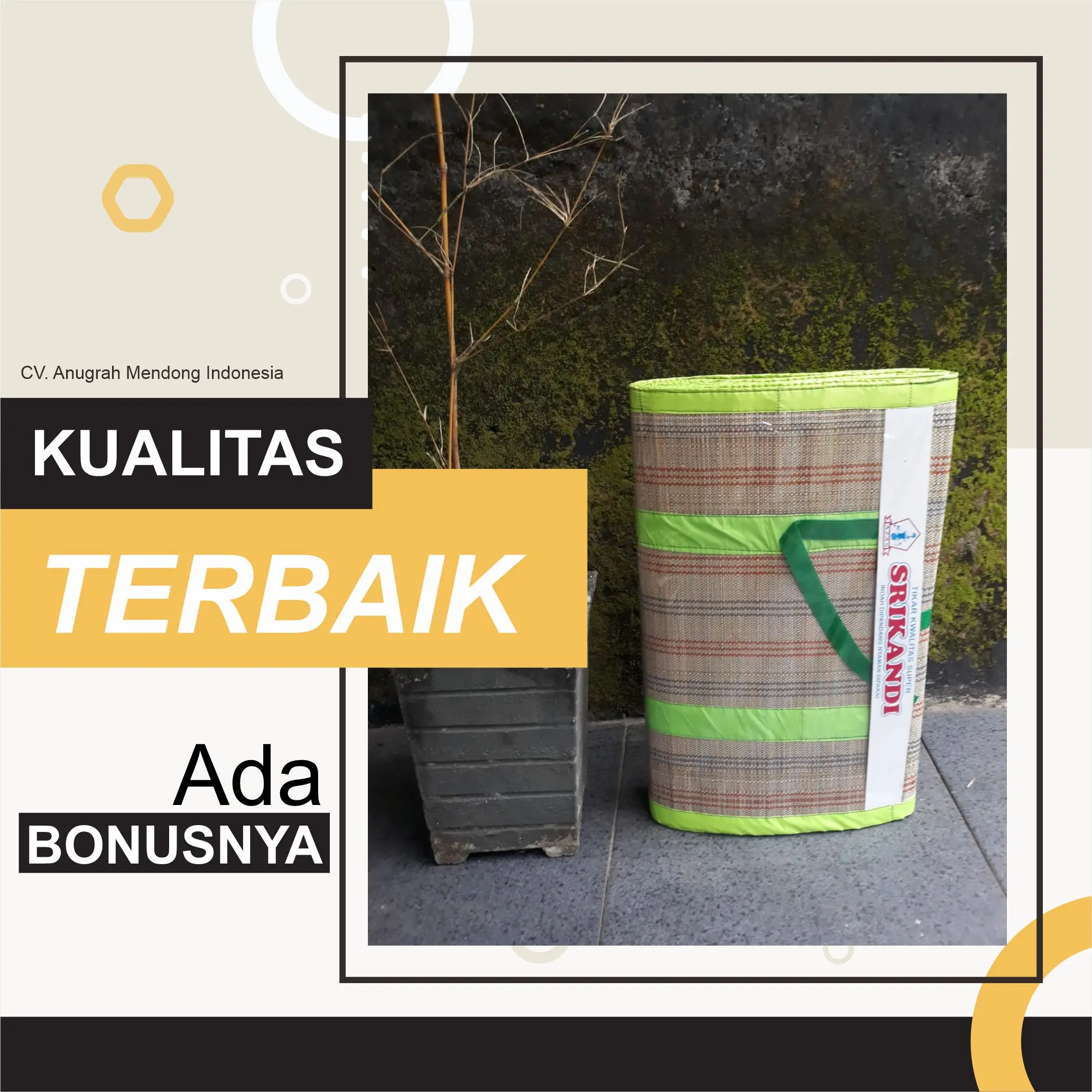 Tikar Lipat Piknik Mendong Ukuran Jumbo 300 x 200