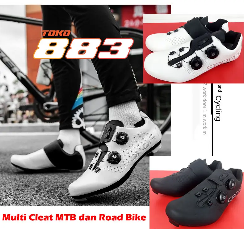 Sepatu Sepeda Roadbike MTB RPM A206 Multi Cleat Cycling Lock Shoes 0