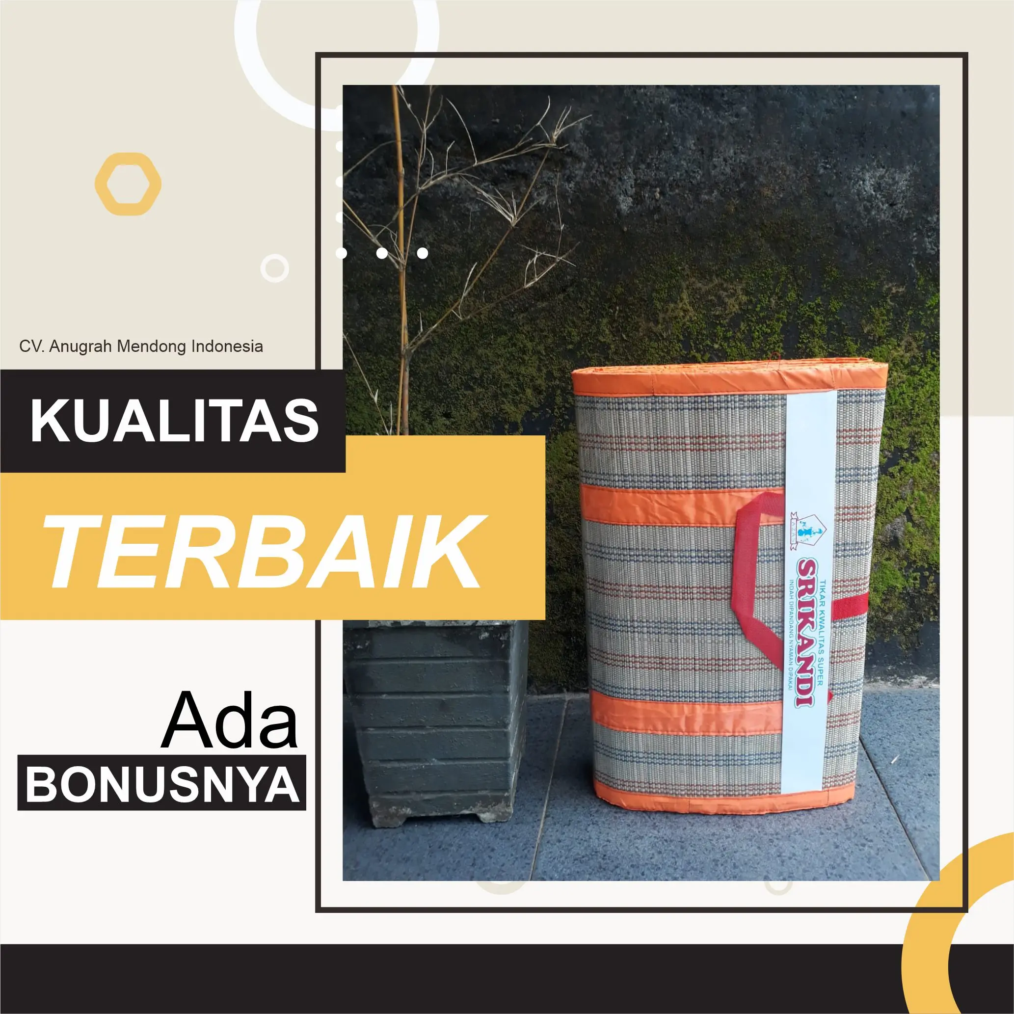 Tikar Lipat Piknik Mendong Ukuran Jumbo 300 x 200 cm