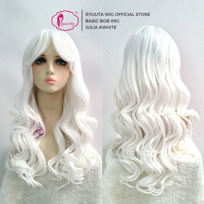 Gambar RC70 White putih | Wig long curly wavy / panjang keriting / cosplay - Julia dari Ryuuta Wig Mall Kota Administrasi Jakarta Utara 4 Tokopedia
