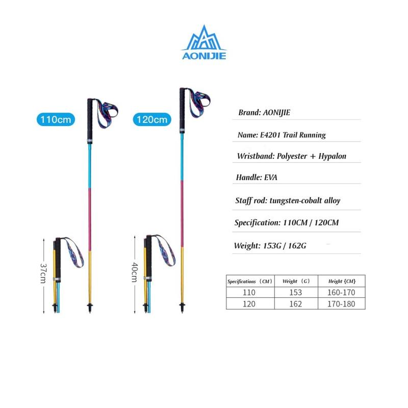 Aonijie Foldable Trekking Pole E4201 - Trail Running Hiking GOLD GRAY 1