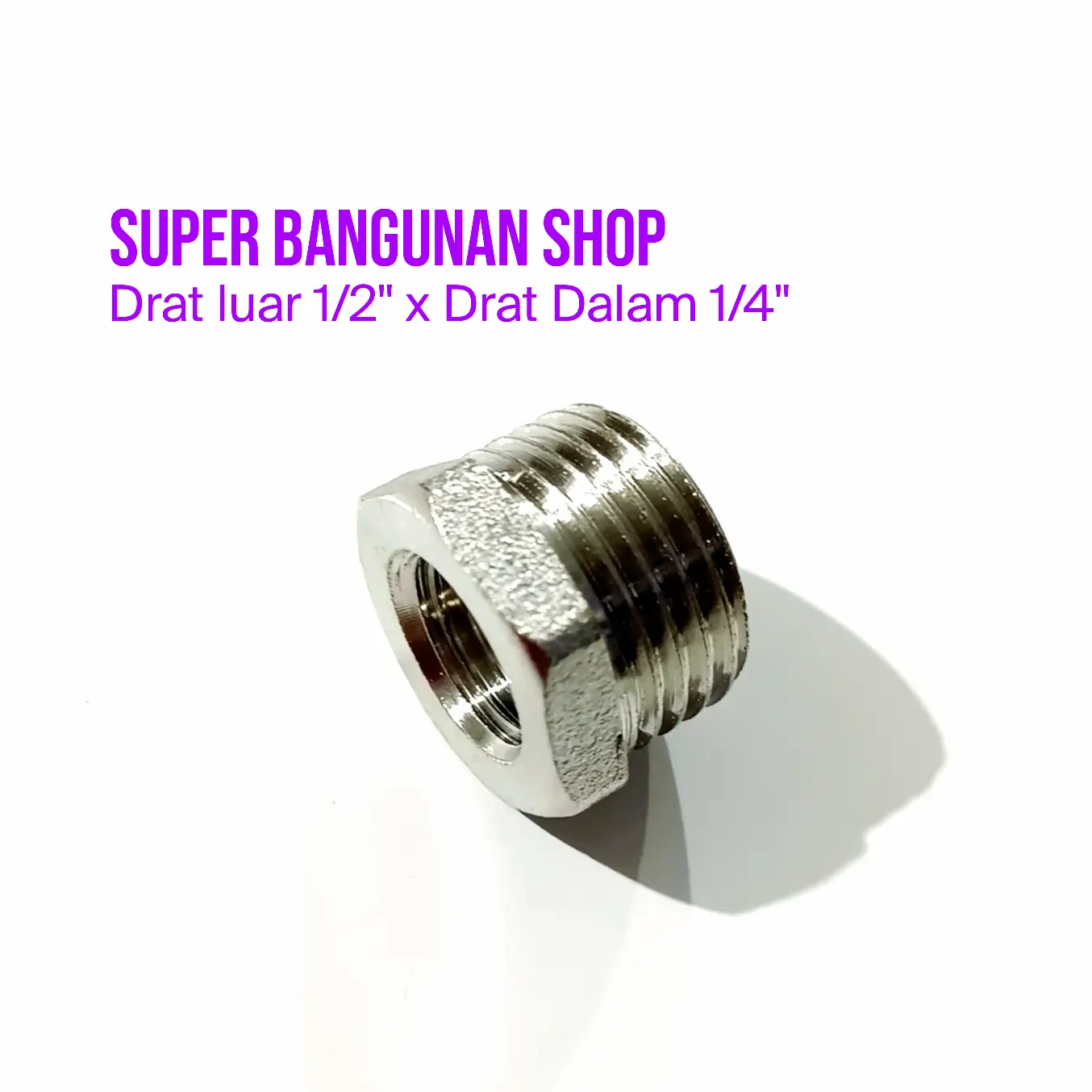 Neple sok sambung Drat dalam 1/4" x drat luar 1/2" / nepel Vlok Ring