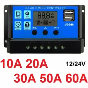 Solar Panel Charger Controller Panel Surya 20A 30A 12V 24V Control