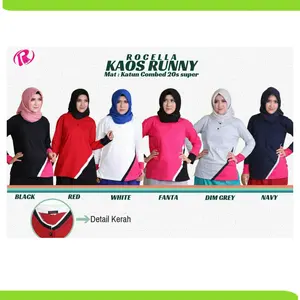 Rocella Kaos Runny Kaos Olahraga Wanita Kaos Jogging Bahan Katun Tebal