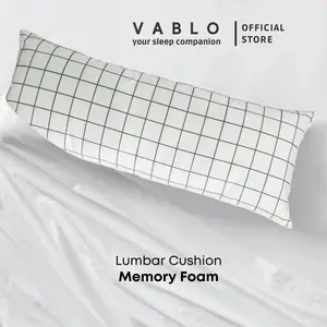 Vablo bantal lumbar cushion memory foam micro - motif putih