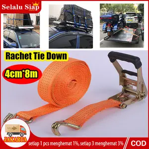 10 Ton Tali Kecepatan Ratchet Tie Down 4 cm x 6M/8M/10M 5CMx 6M/8M Tali pengikat barang Lashing Track Trek Belt Trackbelt Tali Pengikat Barang Truck Tali Ikat Barang Mobil Truk Rachet Tie Down
