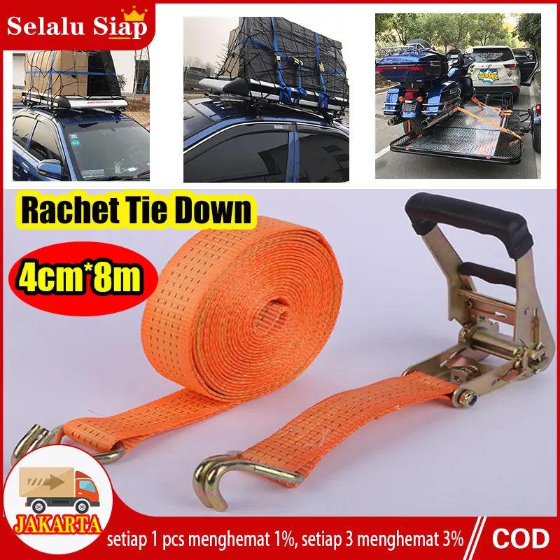 10 Ton Tali Kecepatan Ratchet Tie Down 4 cm x 6M/8M/10M 5CMx 6M/8M Tali pengikat barang Lashing Track Trek Belt Trackbelt Tali Pengikat Barang Truck Tali Ikat Barang Mobil Truk Rachet Tie Down