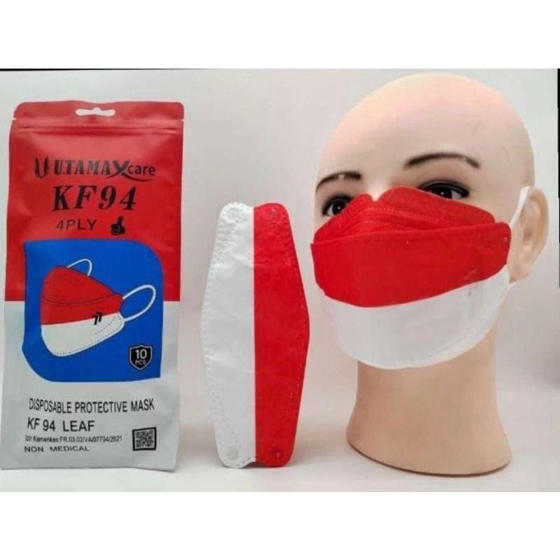 MASKER KF94 MERAH PUTIH UTAMA ISI 10 PCS
