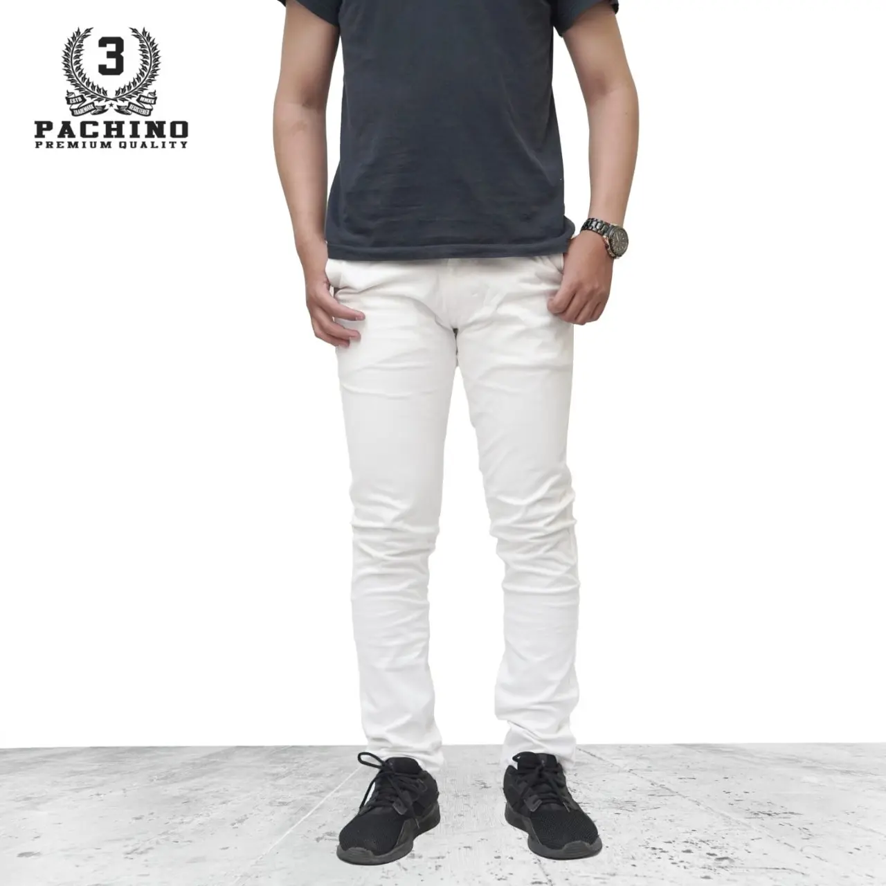 Celana Chino Panjang Pria Slimfit Putih Original brand Pachino Premium